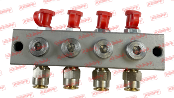 Preview: 147725 Kempf Nippelblock 4-fach Stahl 180° montiert